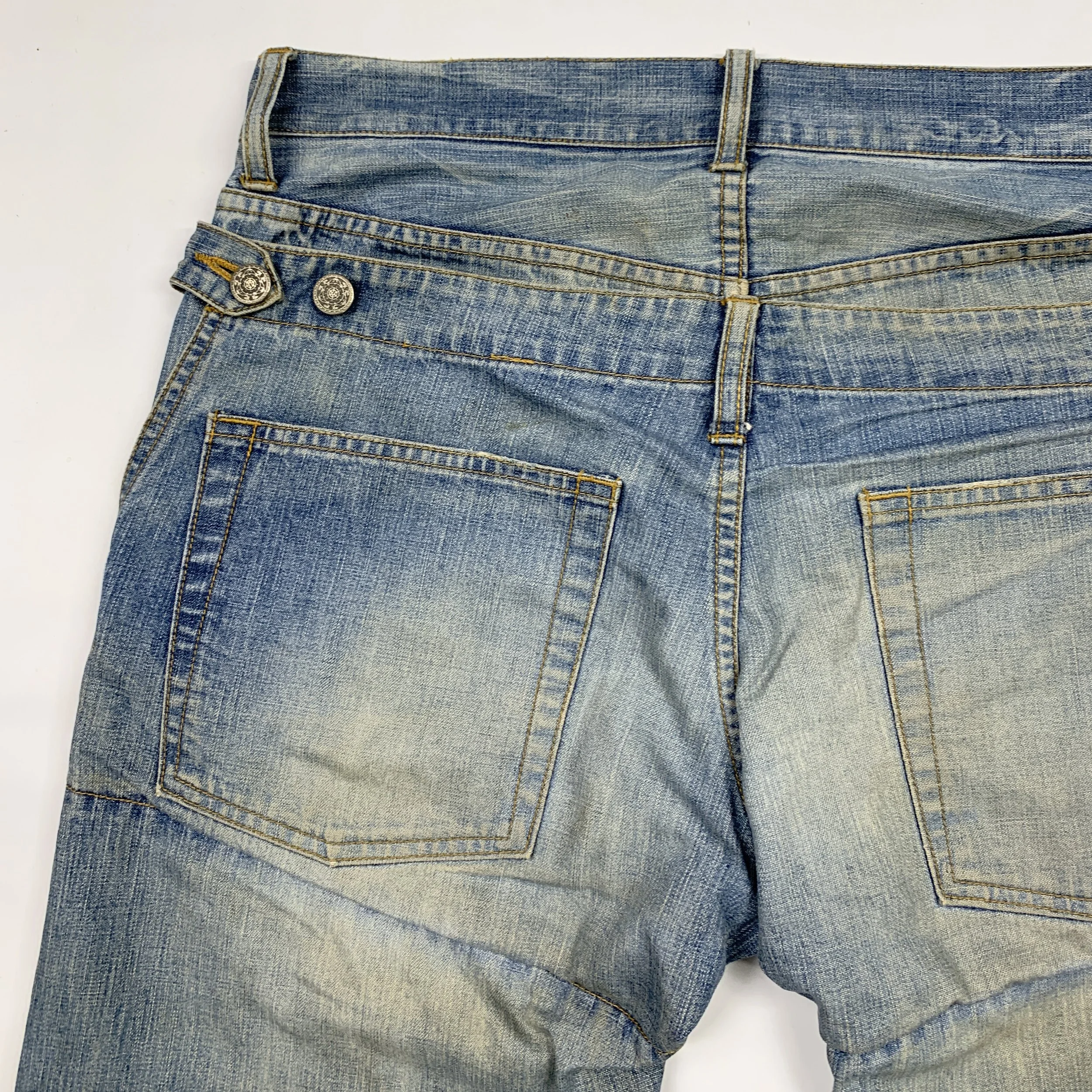 Cabane De Zucca Double Waist Jeans (Distressed / Sand Wash